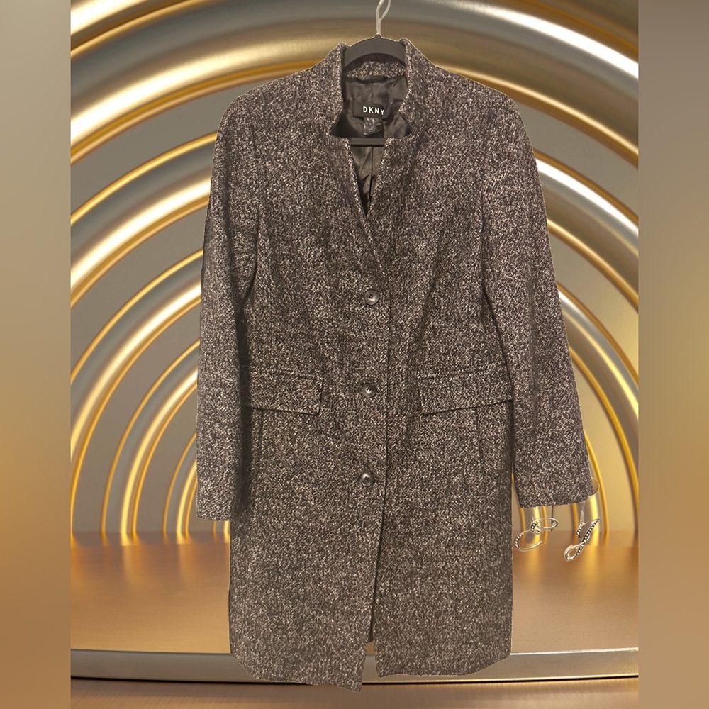 DKNY | Black & Grey Wool Coat